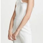 Black Halo Jumpsuit Womens 4 White Pravella One Shoulder Textured Flare Slit Leg Photo 0