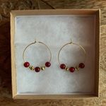 adri's Red Beaded Hoops  Photo 0