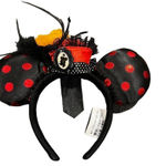 Disney PARKS DISNEYLAND CAMEO SILHOUETTE FEATHER POLKA DOTS MINNIE EARS Photo 0