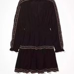 American Eagle AE Long-Sleeve Embroidered Babydoll Dress Photo 4