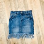 Black Label  fringe denim mini skirt sz small Photo 4