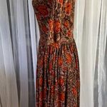 dress floral rust brown boho midi Orange Photo 2