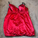Red Underwire Satin Babydoll SIZE 3X Photo 0