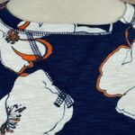 Liz Claiborne navy floral cotton T-shirt size large Photo 1