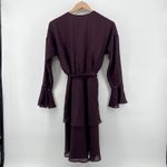 Joie NEW NWT ‎ Marcel Blackberry Houndstooth Tiered Long Sleeve Wrap Dress Small Photo 5