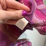 Christopher & Banks  Pink Striped Western Button Down Shirt Linen Blend Medium Photo 9