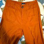 Anthropologie Maeve The Colette orange high-waisted wide-leg linen pants Photo 3