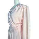 Vintage Sheer Pastel Pink Satin Trim Wrap Top Midi Dress Romantic Feminine 8 Photo 3