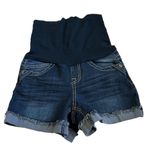 Haute Mama Maternity Pregnancy Distressed Denim Cuffed Jean Shorts Small NWOT Blue Size undefined Photo 11