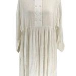 The Plavate Womens Pleated Long Sleeve Buttoned Emily Off Dress White Size Small Photo 0