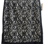 Worthington Vintage  Black Lace Jacquard Fully Lined Skirt Petite Size 14 Photo 0