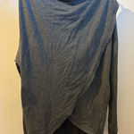 Athleta  Purana Wrap Sweatshirt in heather gray. Photo 0