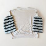 ZARA Blush Ls Crewneck Sweatshirt With Faux Fur Sleeves Oversized Small/medium Photo 1