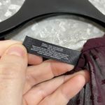 Massini NWT Women's Burgundy Boho Swiss Dot Peasant Blouse - Size Large - Sheer Photo 5