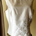 Ann Taylor Vintage Silk Embroidered Top & Wide Leg Pants Set Y2K Size 8/10 Photo 0