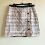 Ann Taylor Tweed Button A-line Skirt Lined Womens Size 12 Petite Work Photo 3