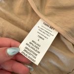 TWINSET by Simona Barbieri | Tan Linen and Vegan Leather Moto Light Jacket Large Photo 6