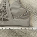 Athleta  Sports Bra Racerback Gray Logo Criss Cross Back XL Workout Wear Photo 2