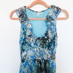 Y2K Gioia Womens Dress Top Size M Ruffle Beaded Floral Chiffon Fairy Cottage Blue Size M Photo 2
