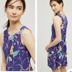 HD in Paris Anthropologie  Blue floral silk dress size 0 Photo 1
