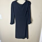 Ralph Lauren LAUREN  Black Long Sleeve Jersey Ruched Dress Size 6 Photo 6