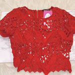 None Red Lace Women's Top size small new with tags Photo 0