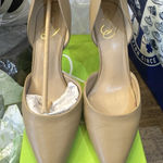 Sam Edelman Viv Beige Leather Slip On Pointed Toe Heeled Pump Shoes Size 9 Photo 0