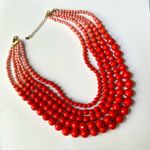 Orange and pink multi strand statement necklace Photo 6