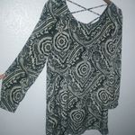 Blue Pepper M/L Long Sleeved Shift Lined Mini Dress Black Creme Paisley Pattern Size L Photo 6