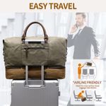 Weekender Bag Large Overnight Bag for Men Women Tote with Shoe Compartment Canvas Carry on Luggage Bag Travel Duffel Bag Green Photo 4