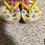 Tory Burch  Floral Flip Flops Yellow Floral Slim Strap- Size 8 Photo 2