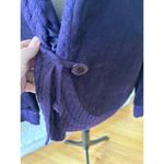 Coldwater Creek Vintage  Purple Suede Rope Knit Collar Leather Jacket Photo 4
