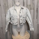 ZARA WOMEN'S CUFF OFF DENIM JEAN JACKET WHITE SMALL Photo 0