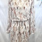 White House | Black Market white & rose gold metallic print open back dress size 2 Photo 2