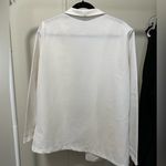 White Collared Single Breasted Blazer with single button closure size large Photo 4