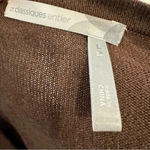 Classiques Entier Classics Entier Beaded Wool‎ Silk Cashmere Brown Hidden Snap Cardigan Large Photo 8