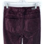 Paige Womens Hoxton Ankle Skinny Velvet Black Cherry Burgundy Pants Size 27 Photo 5