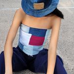 Rework handmade denim top Blue Size undefined Photo 0