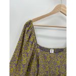 Abound  Green Purple Floral Smocked Balloon Sleeve Top Women's Plus Size 3X NWT Photo 3