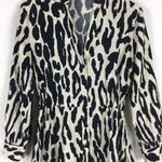 ZARA  Animal Print Long Sleeve Aline Button Mini Shirt Dress XS Photo 9