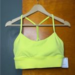 Lululemon  Flow Y Nulu Longline Bra Neon Yellow Sz 10 NWT Photo 1