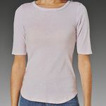 Three Dots NWT  Montauk Stripe 3/4 sleeve tee with wide neck & keyhole back‎ sz S Photo 0