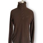 Gap Womens Pullover Size XS Outlet Solid Brown Fleece Quarter Zip Lightweight Photo 0