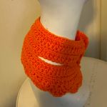 Handmade Crochet Cowl Pattern Neck Warmer with Buttons Orange Photo 3