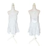 American Eagle  Babydoll Mini Dress Strappy Open Back Womens Size Large White Photo 2