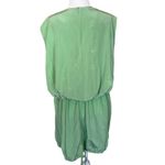 Tibi  Eco Cape Silk Drawstring Hem Dress in Green 4 Womens MIni Loose fit Photo 5