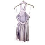 BHLDN  Ruby Stretch Satin Halter Mini‎ Dress in Purple Lavender Size Small Photo 4