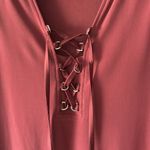 White House | Black Market Lace-Up V-Neck Tank Top - Burnt Orange Photo 2