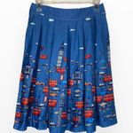 THE ARTSY CAR Plated Skirt S Blue Photo 5