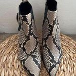 ZARA NWT Brown black Snake Print pull tab stretch Pointed Toe Booties Size 35 Photo 0